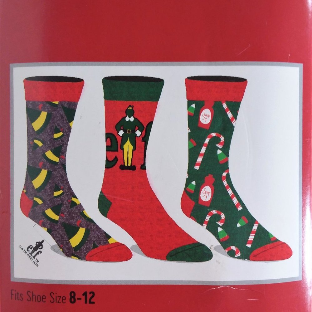 Warner Brothers Elf Crew Socks Set of 3